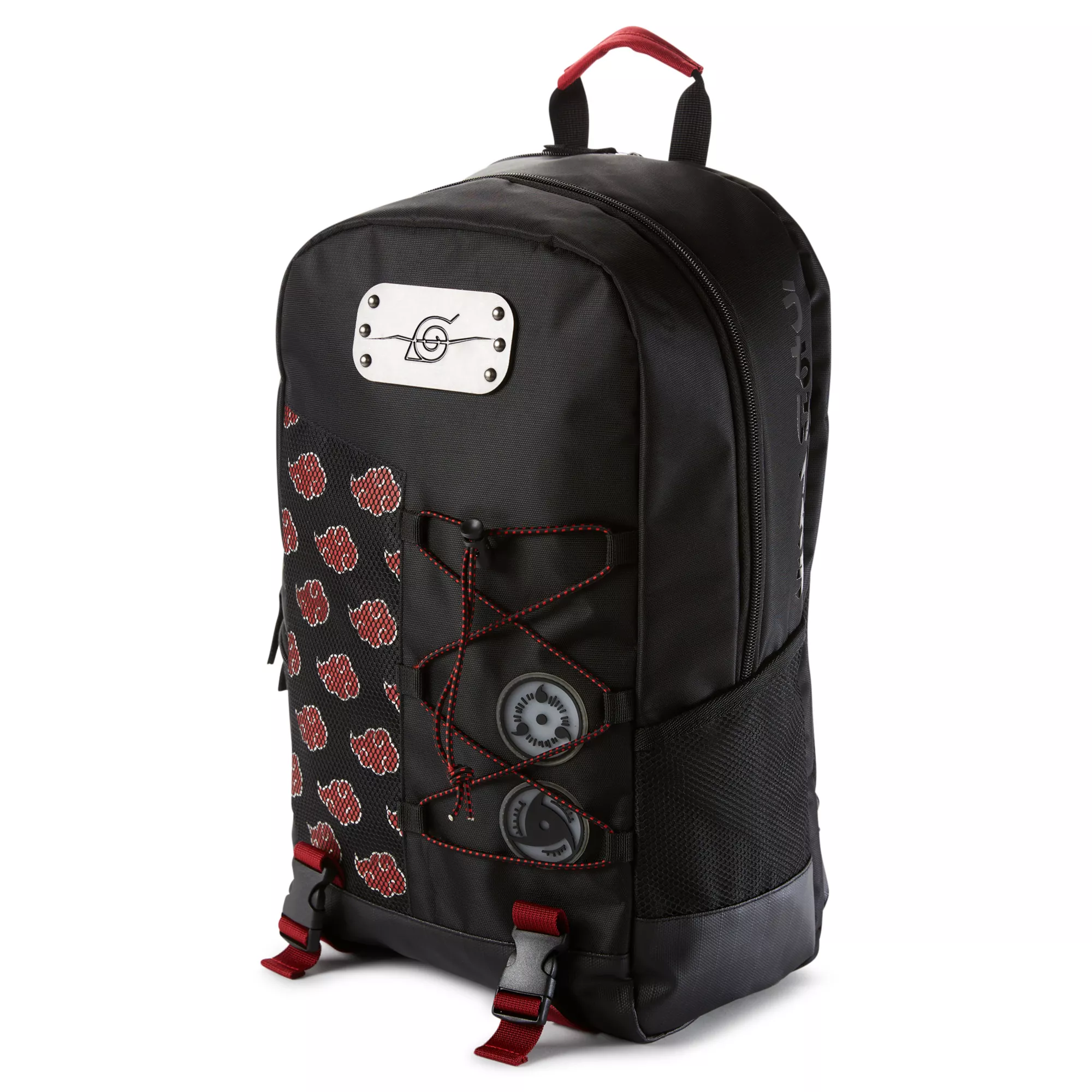 Akatsuki Anti-Leaf Metal Badge Mesh Backpack - Naruto Shippuden at Spencer's