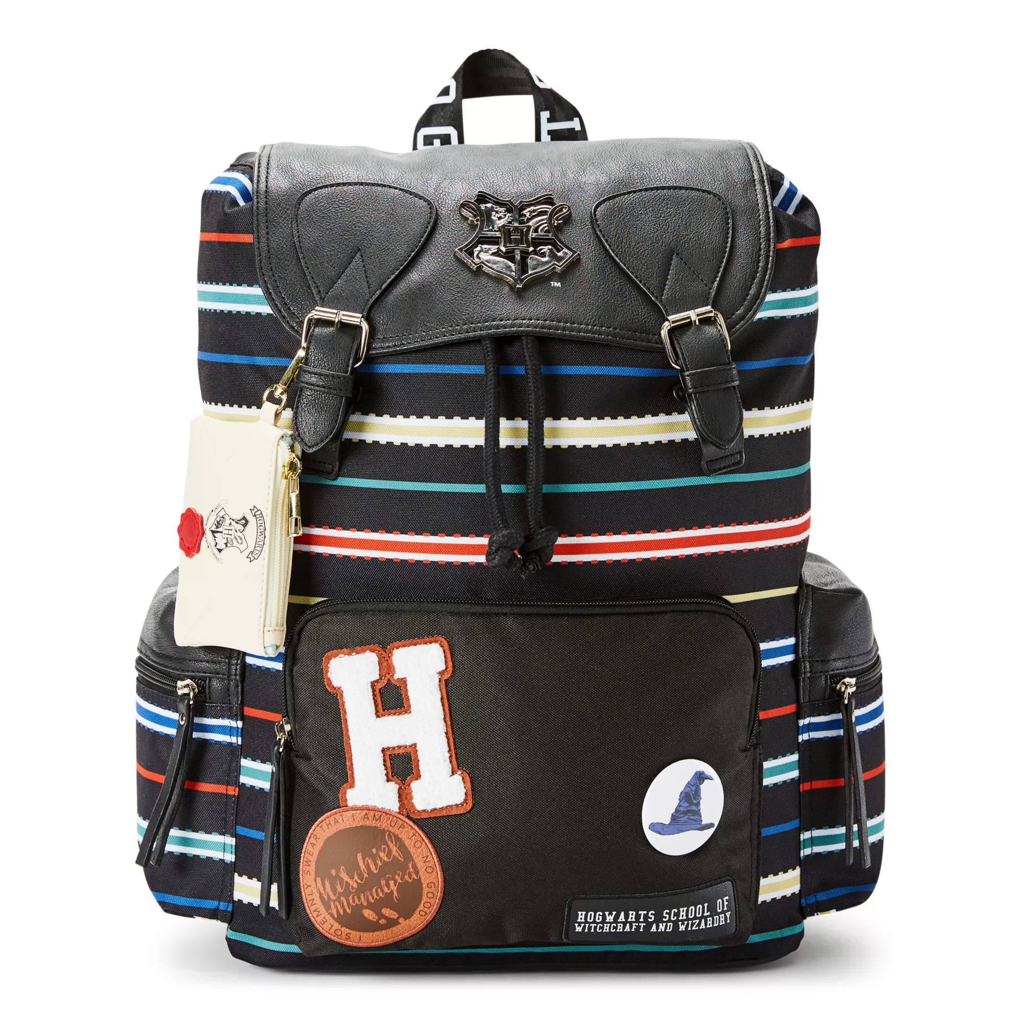 Black Striped Harry Potter Rucksack Backpack at Spencer's