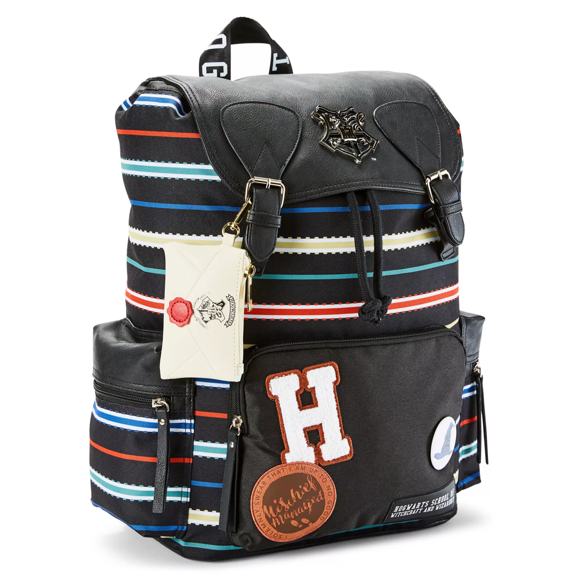 Black Striped Harry Potter Rucksack Backpack at Spencer's