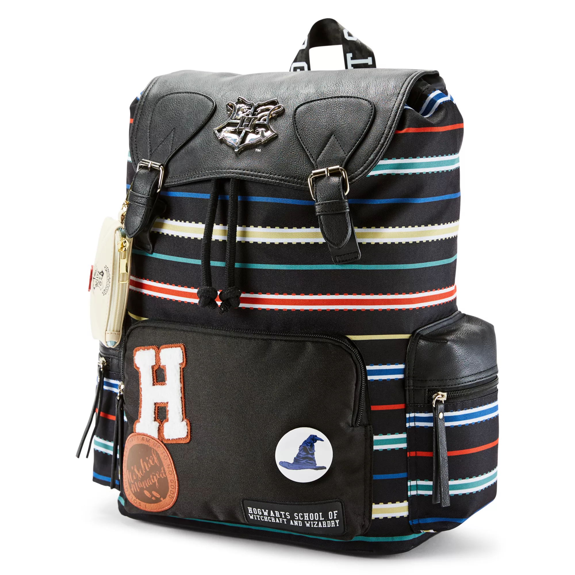 Black Striped Harry Potter Rucksack Backpack at Spencer's
