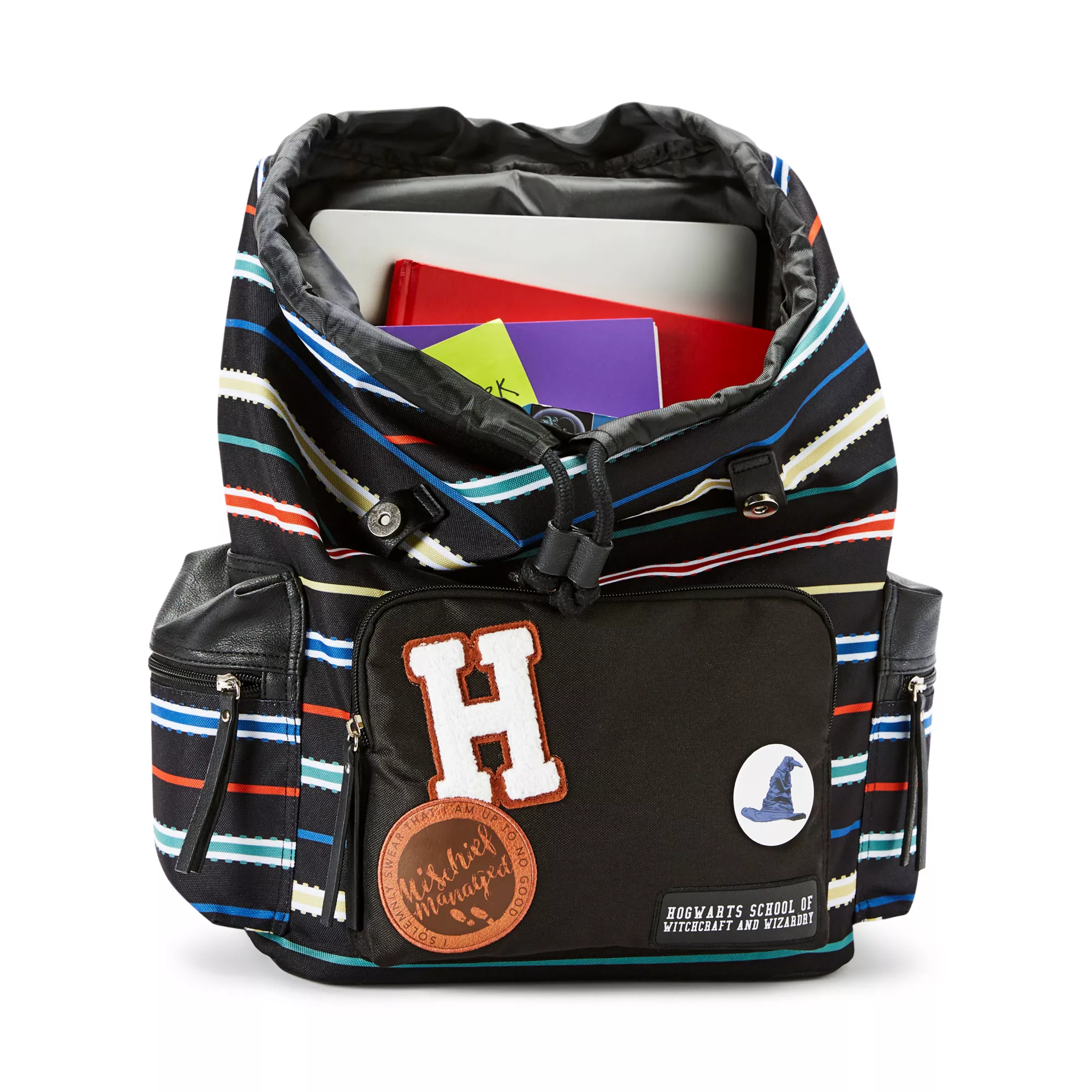 Black Striped Harry Potter Rucksack Backpack at Spencer's