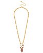 Goldtone Pink Playboy Bunny Chain Necklace