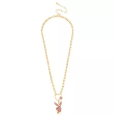 Goldtone Pink Playboy Bunny Chain Necklace at Spencer's