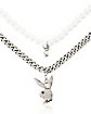 2 Row Playboy Pearl and Chain Necklace