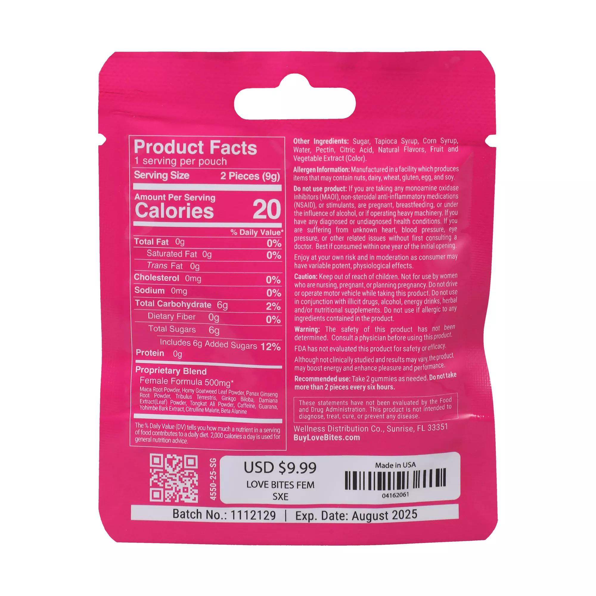 Love Bites Female Sensual Enhancement Gummies - 2 Count at Spencer's