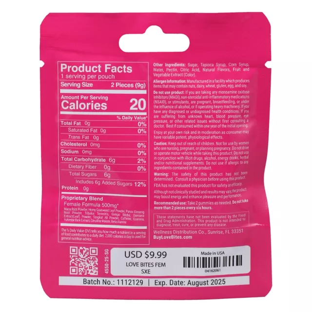 Love Bites Female Sensual Enhancement Gummies - 2 Count at Spencer's