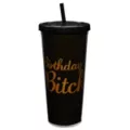 Black Birthday Bitch Cup with Straw - 20 oz. at Spencer's