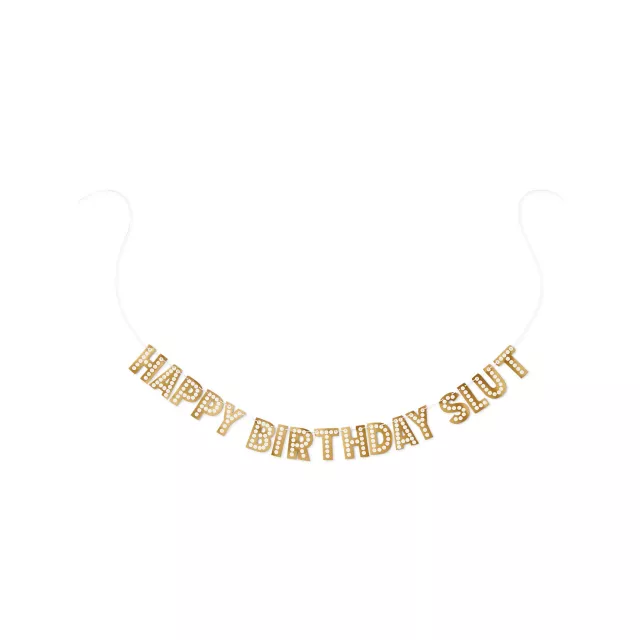 Gold Happy Birthday Slut Banner at Spencer's