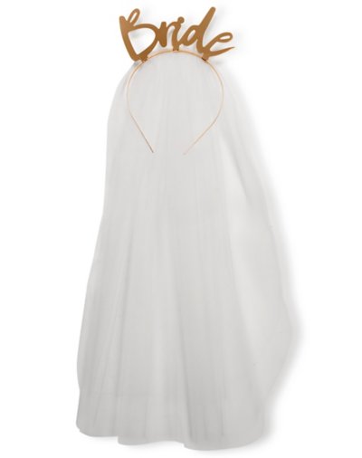 Gold Bride Headband with Veil