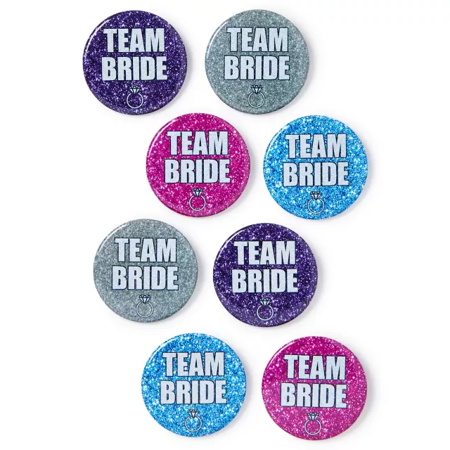 Multi-Colored Team Bride Pins - 7 Pack at Spencer's