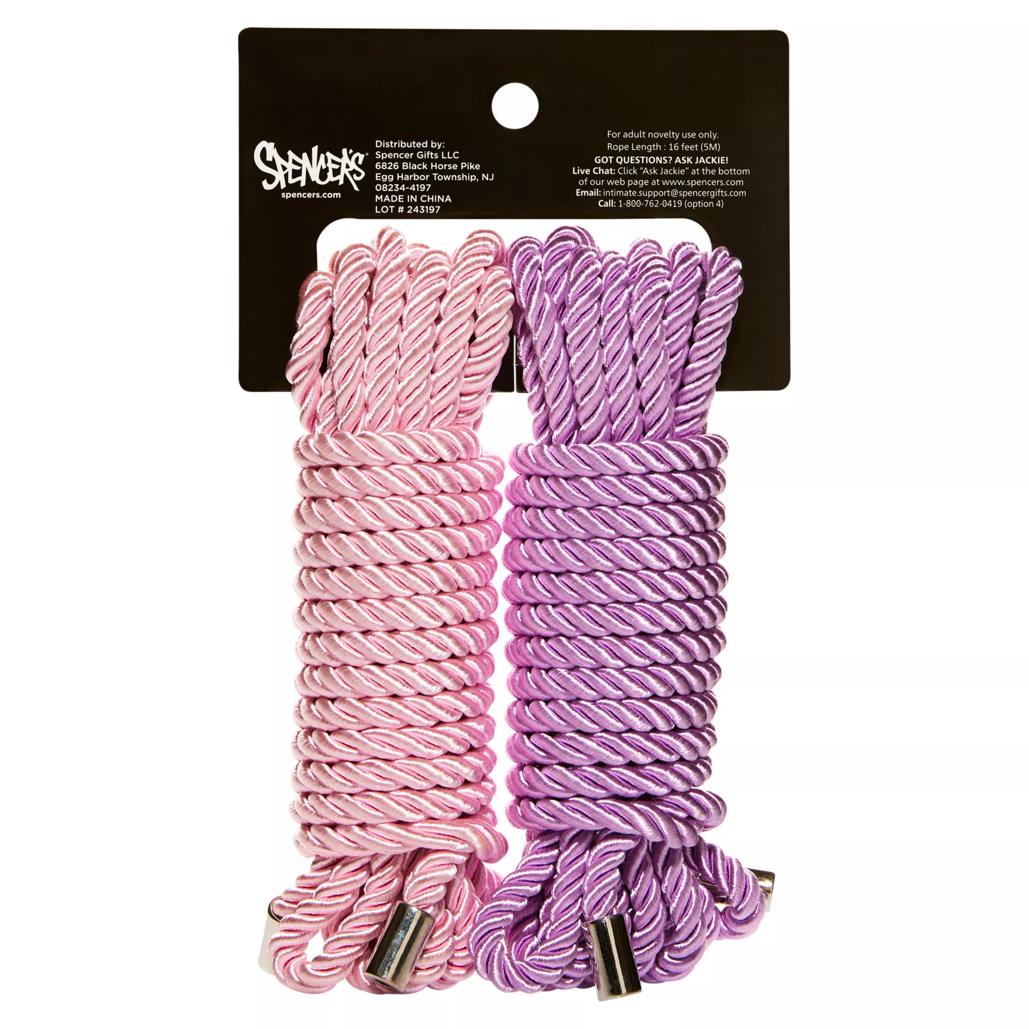 Pink and Purple Silky Shackles Bondage Rope 2 Pack - Pleasure Bound at Spencer's
