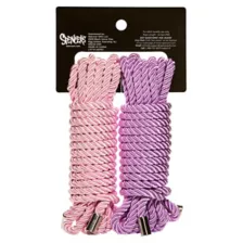 Pink and Purple Silky Shackles Bondage Rope 2 Pack - Pleasure Bound at Spencer's