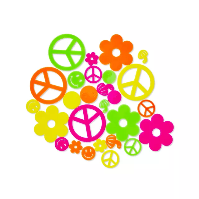 Black Light Sixties Decals - 50 Count at Spencer's