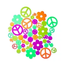 Black Light Sixties Decals - 50 Count at Spencer's