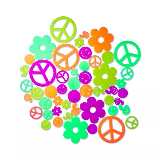 Black Light Sixties Decals - 50 Count at Spencer's