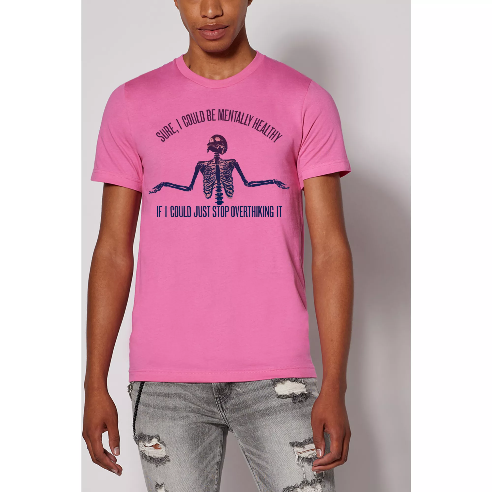 Mentally Healthy Skeleton T Shirt at Spencer's