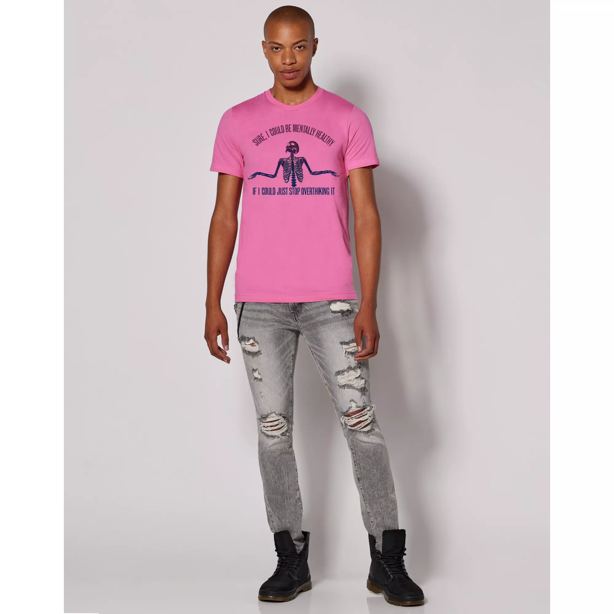 Mentally Healthy Skeleton T Shirt at Spencer's