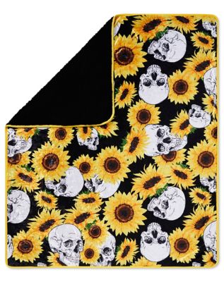 Sunflower Skull Fleece Blanket