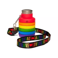 Rainbow Collapsible Water Bottle at Spencer's