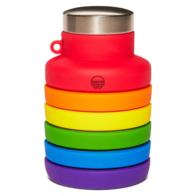 Rainbow Collapsible Water Bottle at Spencer's