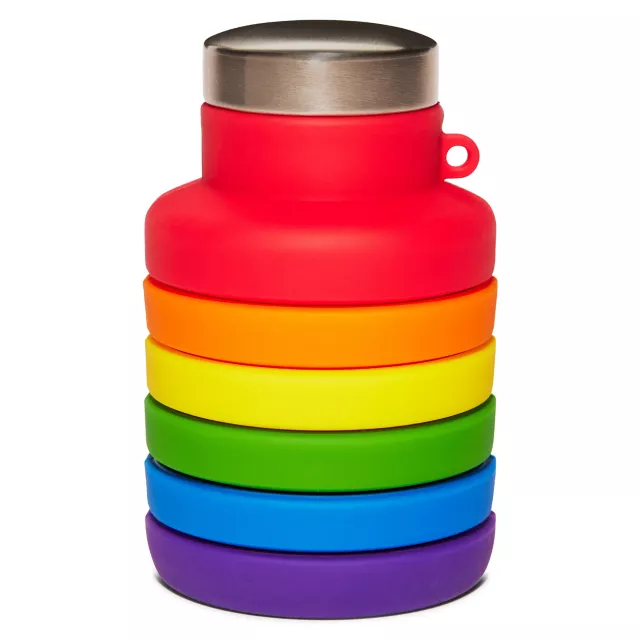 Rainbow Collapsible Water Bottle at Spencer's