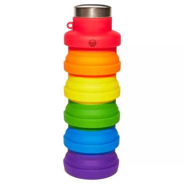 Rainbow Collapsible Water Bottle at Spencer's