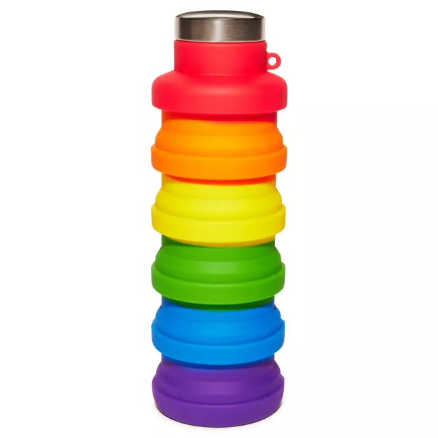 Rainbow Collapsible Water Bottle at Spencer's