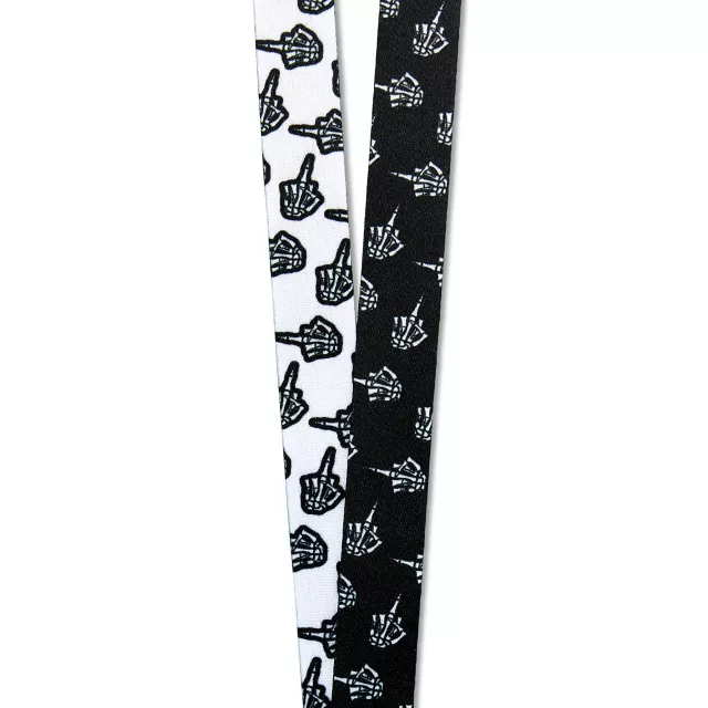 Fuck Off Skeleton Middle Finger Lanyard