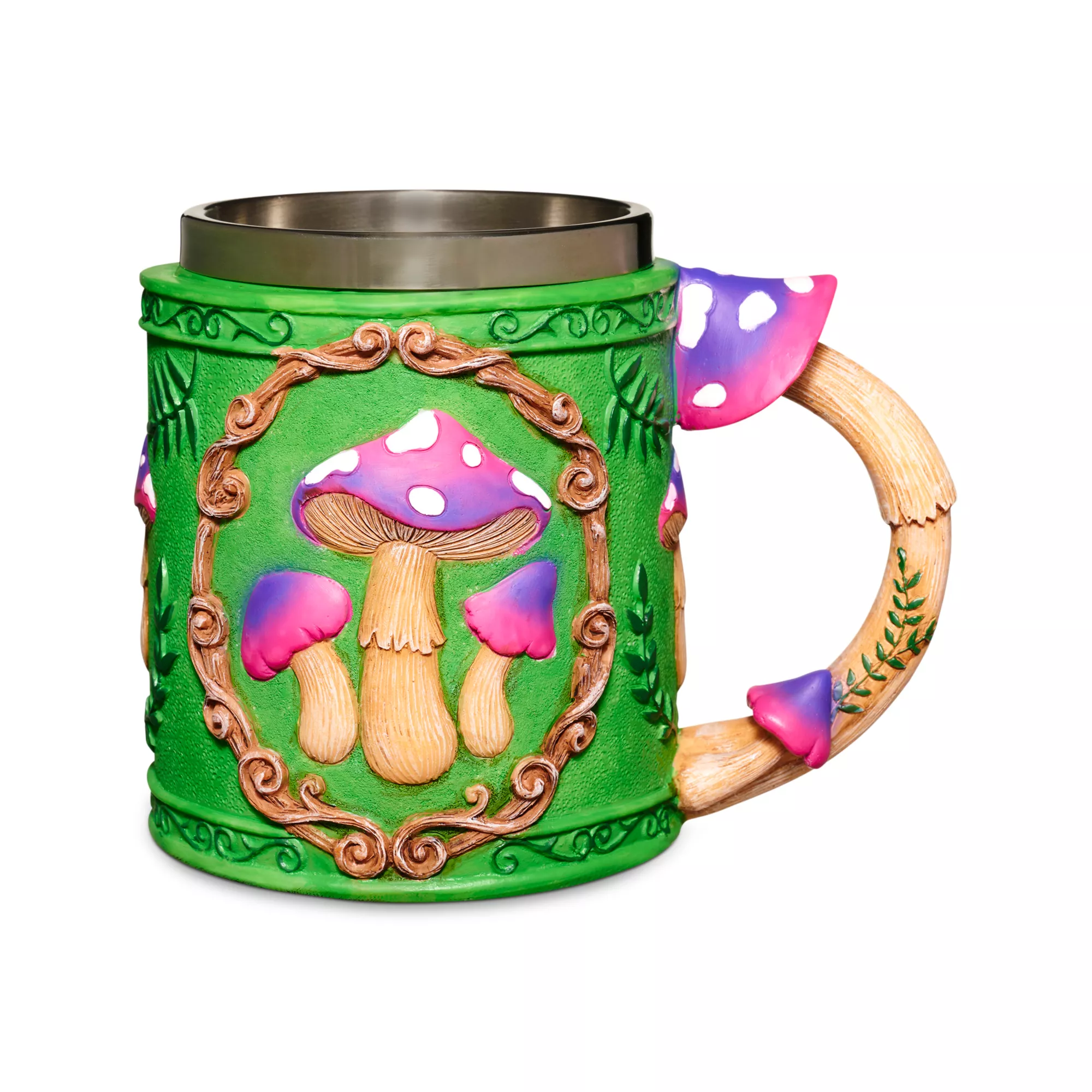 Green and Purple Mushroom Coffee Mug - 13.5 oz. at Spencer's