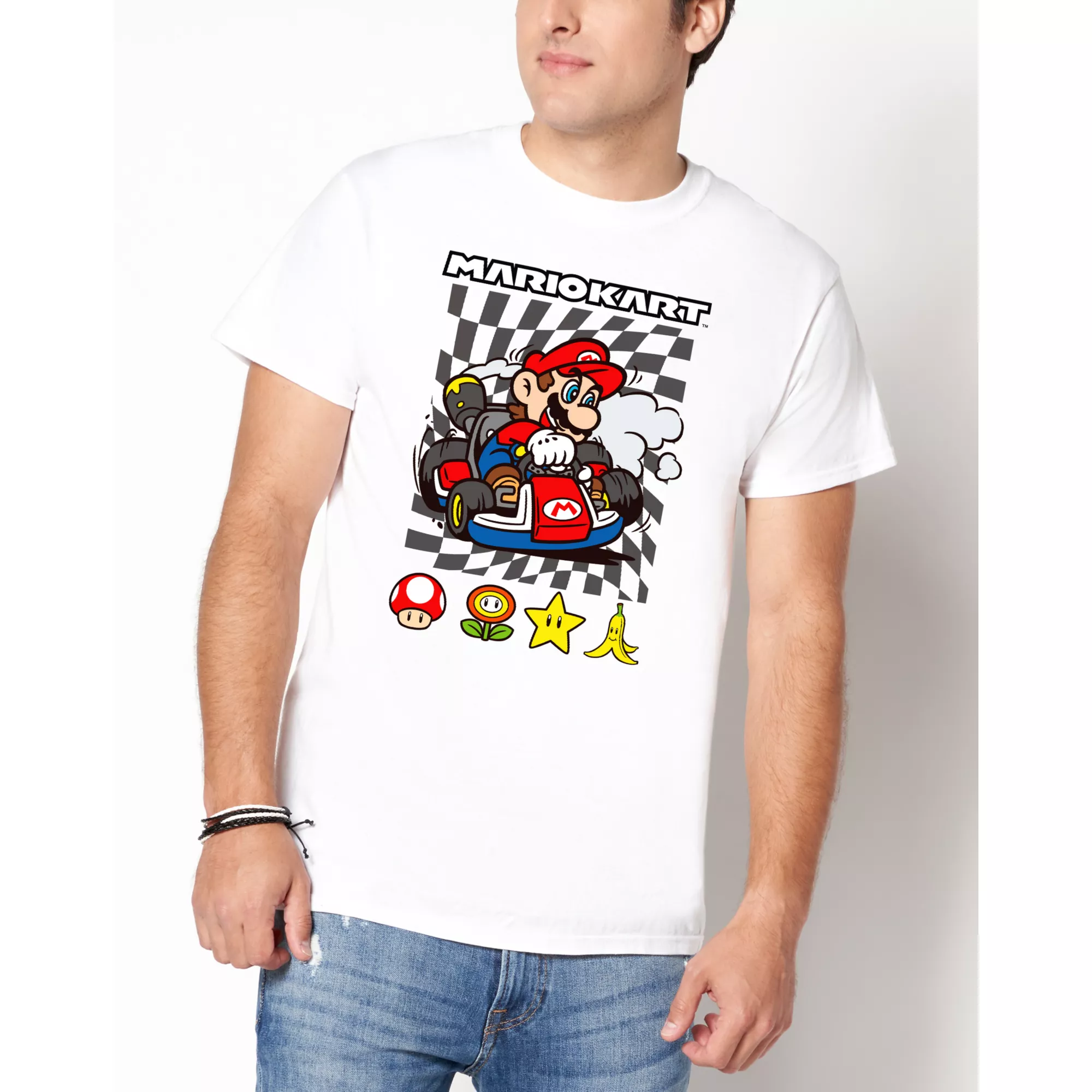 White Mario Kart T Shirt at Spencer's