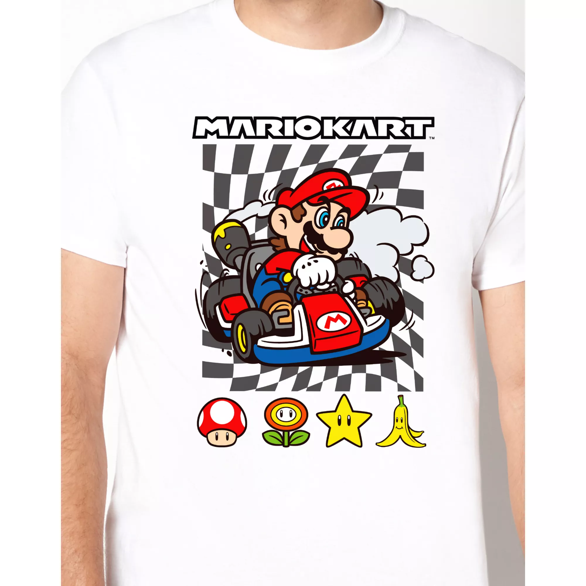 White Mario Kart T Shirt at Spencer's