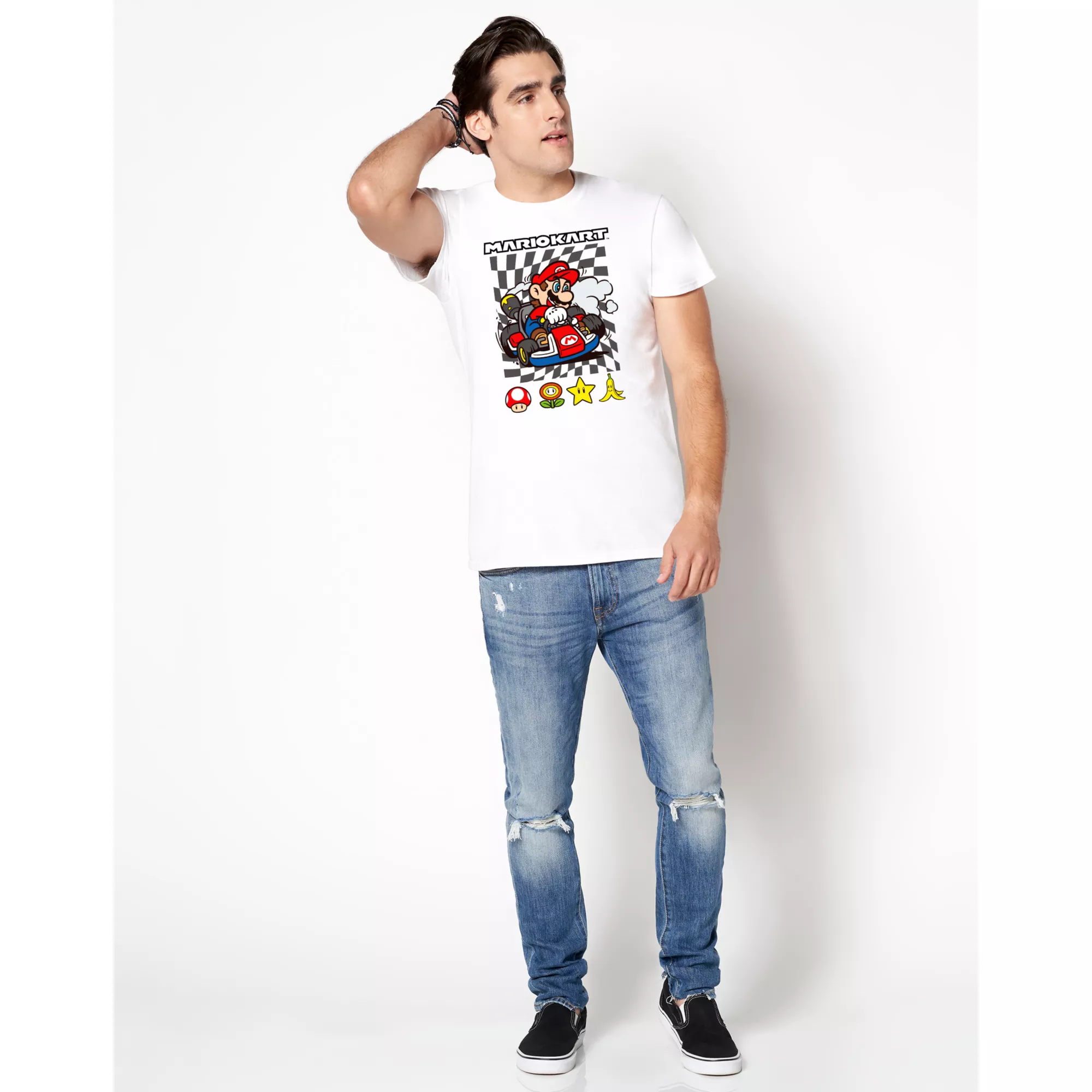 White Mario Kart T Shirt at Spencer's