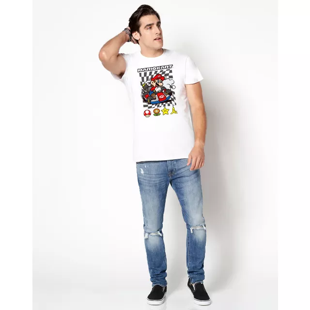 White Mario Kart T Shirt at Spencer's