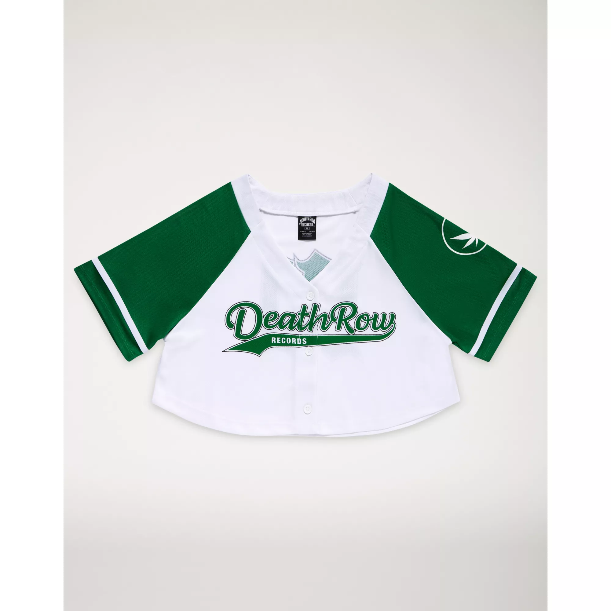 Weed Leaf Cropped Baseball Jersey- Death Row Records
