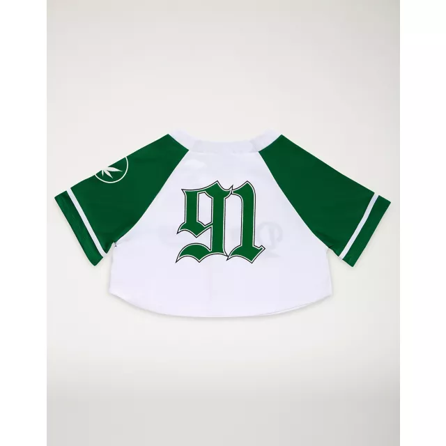 Weed Leaf Cropped Baseball Jersey- Death Row Records