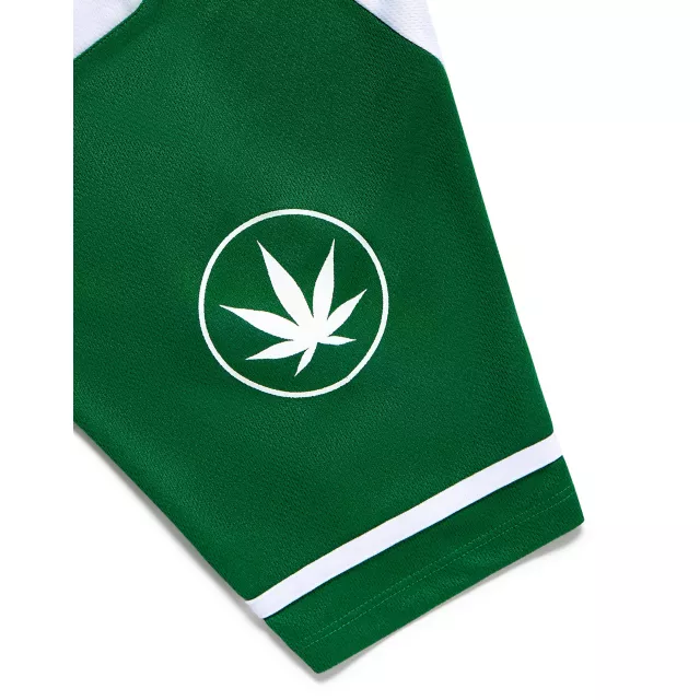 Weed Leaf Cropped Baseball Jersey- Death Row Records