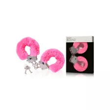 Hot Pink Furry Handcuffs - Pleasure Bound at Spencer's