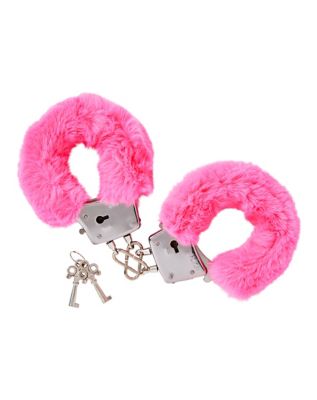 Hot Pink Furry Handcuffs - Pleasure Bound