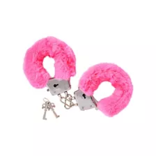 Hot Pink Furry Handcuffs - Pleasure Bound at Spencer's