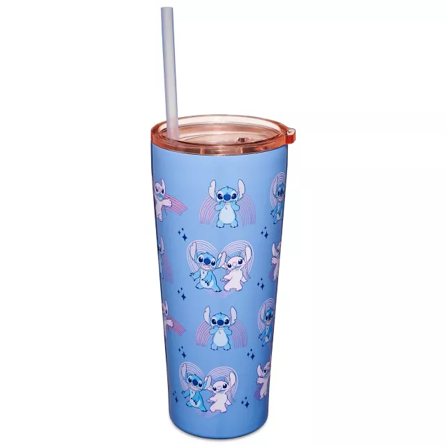 Stitch and Angel Rainbow Cup with Straw 22 oz - Lilo & Stitch at Spencer's