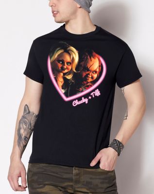 Heart Chucky and Tiffany T Shirt - Bride of Chucky