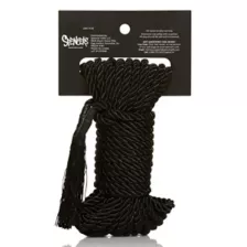 Silky Shackles Bondage Rope Black - Pleasure Bound at Spencer's