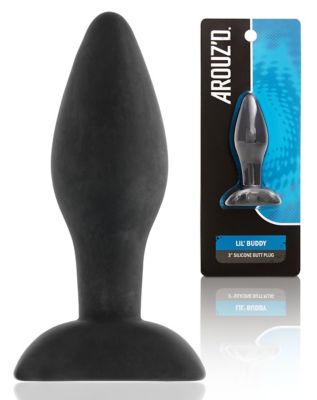 Black Lil' Buddy Silicone Waterproof Butt Plug 3 Inch - Arouz'd - Spencer's