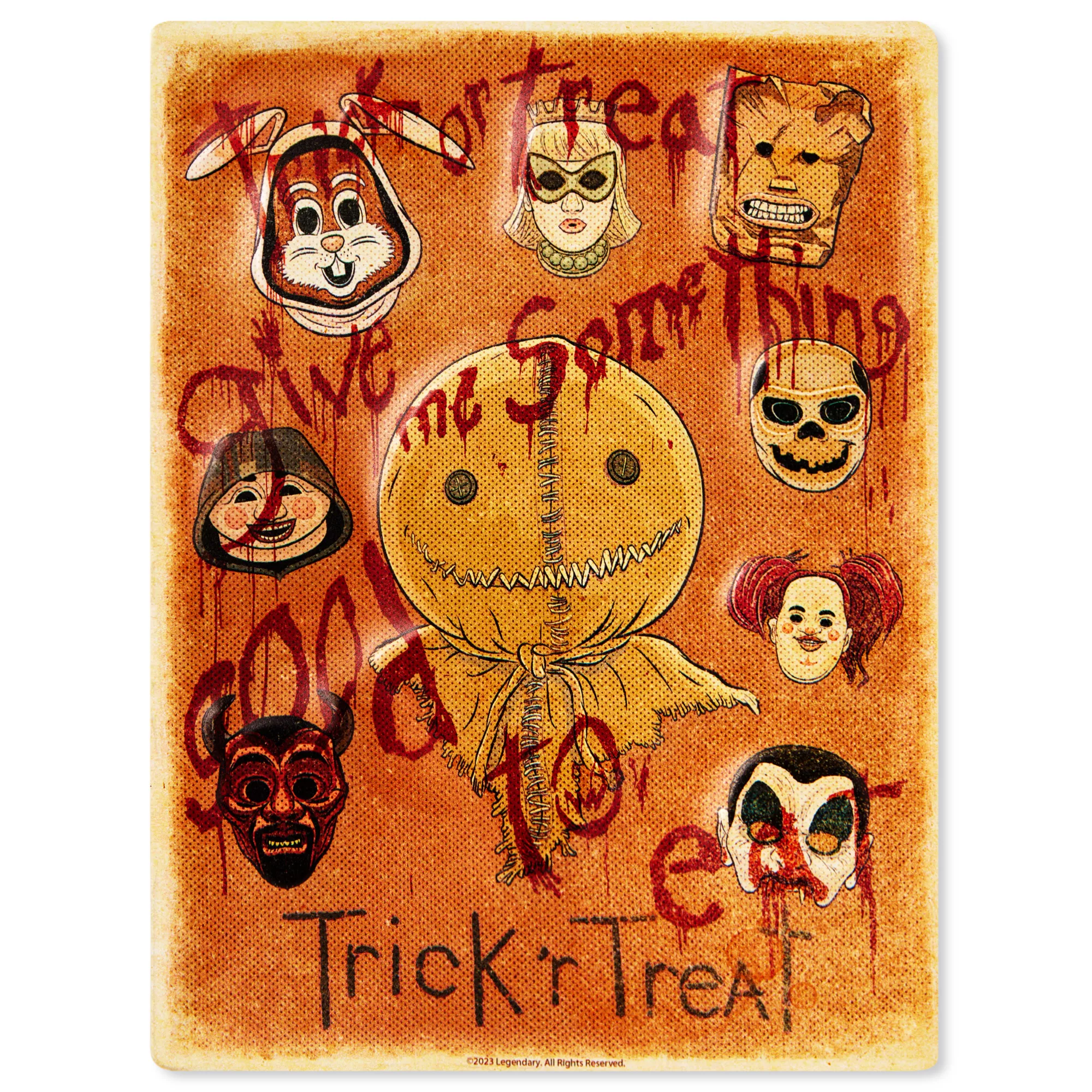 Trick 'r Treat Masks Metal Sign - Trick 'r Treat at Spencer's
