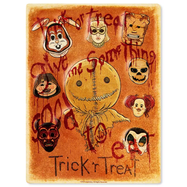 Trick 'r Treat Masks Metal Sign - Trick 'r Treat at Spencer's
