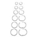 Silvertone Huggie Hoop Earrings - 6 Pair at Spencer's