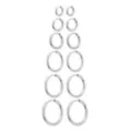 Silvertone Huggie Hoop Earrings - 6 Pair at Spencer's