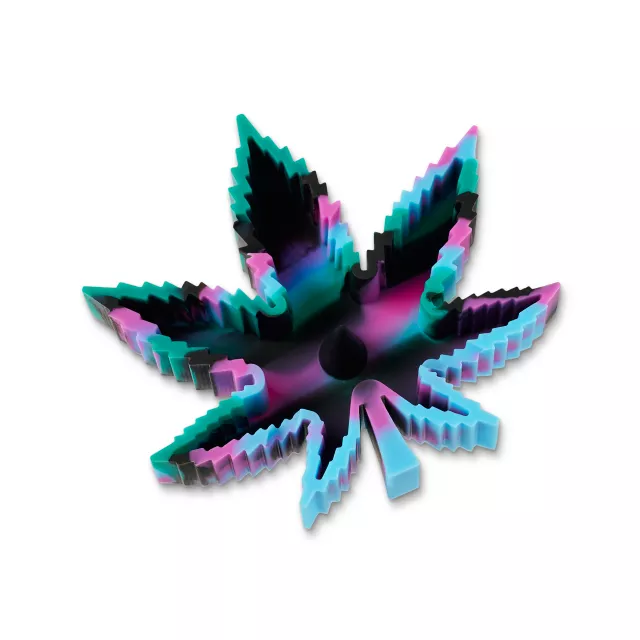 Blue and Purple Tie Dye Weed Leaf Silicone Ashtray at Spencer's