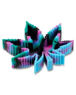 Blue and Purple Tie Dye Weed Leaf Silicone Ashtray