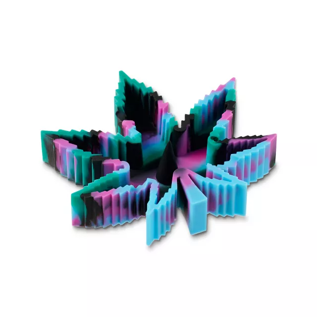 Blue and Purple Tie Dye Weed Leaf Silicone Ashtray at Spencer's